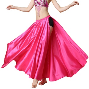 Bestdance-falda de satén para danza del vientre, falda Tribal con aberturas de 2 lados, disfraz de baile de <span class=keywords><strong>Tango</strong></span>, <span class=keywords><strong>Cha</strong></span>, <span class=keywords><strong>Cha</strong></span> - Product Image 3