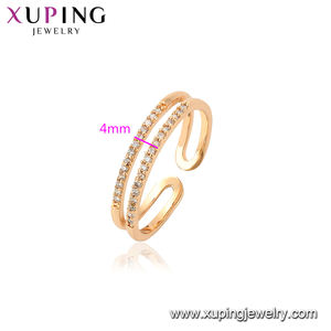 15206 Groothandel eenvoudige fijne dames sieraden zirkoon kanaal instelling verstelbare vinger <span class=keywords><strong>ring</strong></span> - Product Image 2