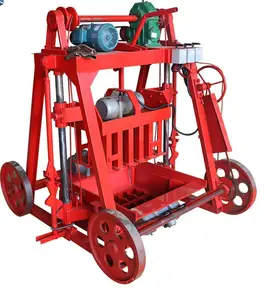 2024 Sell Uganda Cheap Building Semi-automatic Manual Mobile Hollow Concrete Block Making Machines For Sale