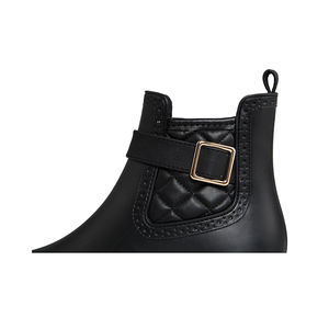Stivaletti <span class=keywords><strong>con</strong></span> <span class=keywords><strong>Tacco</strong></span> Basso dal Design Unico, <span class=keywords><strong>Stivali</strong></span> <span class=keywords><strong>da</strong></span> <span class=keywords><strong>Pioggia</strong></span> Neri in Gomma per Donne - Product Image 6