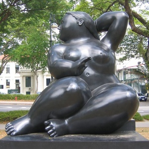 Scultura in bronzo di Fernando Botero, <span class=keywords><strong>statua</strong></span> di donna grassa in piedi sulla <span class=keywords><strong>testa</strong></span> - Product Image 2