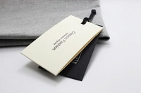 Etiqueta de Papel Negra Personalizada para Prendas/Abrigos, Etiqueta Colgante de Papel Serigrafiada con Patrón en Relieve, Gruesa, para Zapatos y Bolsos