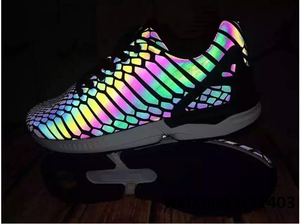 Chaussures synthétiques en pvc pu luisant dans la nuit, réfléchissantes, arc-en-ciel, pour la sécurité de sport - Product Image 5