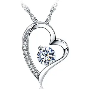 Kalung Perak Sterling 925 Liontin Hati Kekasih Kalung Liontin untuk Anak Perempuan Wanita Hadiah Valentine