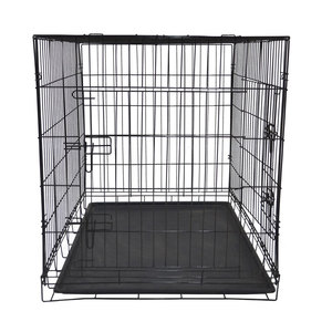Kaliteli büyük Metal köpek kafesi katlanabilir demir ve plastik kablolu sandık ile malezya hayvan desen köpek evi taşıyıcı - Product Image 3