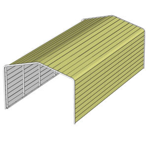 Abri de voiture en métal avec côtés fermés - Product Image 1