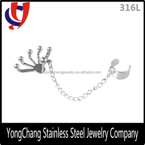 À la mode 316l acier inoxydable boucles d'oreilles bijoux oreille manchette <span class=keywords><strong>pour</strong></span> <span class=keywords><strong>cartilage</strong></span> conception <span class=keywords><strong>pour</strong></span> femmes - Product Image 5