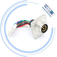 Conector de Panel de Cable AISG de 8 Pines con Brida DIN, Conjunto de Cable M16 con Conector JST