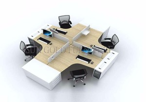 <span class=keywords><strong>U</strong></span> hình dạng văn phòng cubicle bàn làm việc văn phòng hiện đại phân vùng bàn - Product Image 5