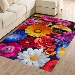 Polyester 3D Printed Carpet For Living Room