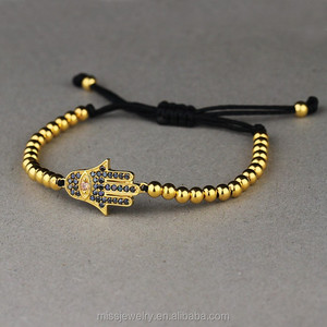 Missjewelry Bijoux Hamsa Perle Carrée Bracelet Logo Personnalisé - Product Image 2