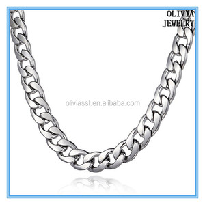 Olivia <span class=keywords><strong>accessori</strong></span> personalizzati hiphop degli uomini gioielli in acciaio inox di spessore cuban link collana della catena del bordo - Product Image 3