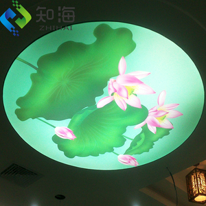 Plafonds tendus ZHIHAI, imprimé arbre vert avec soleil, faux plafond lumineux - Product Image 3