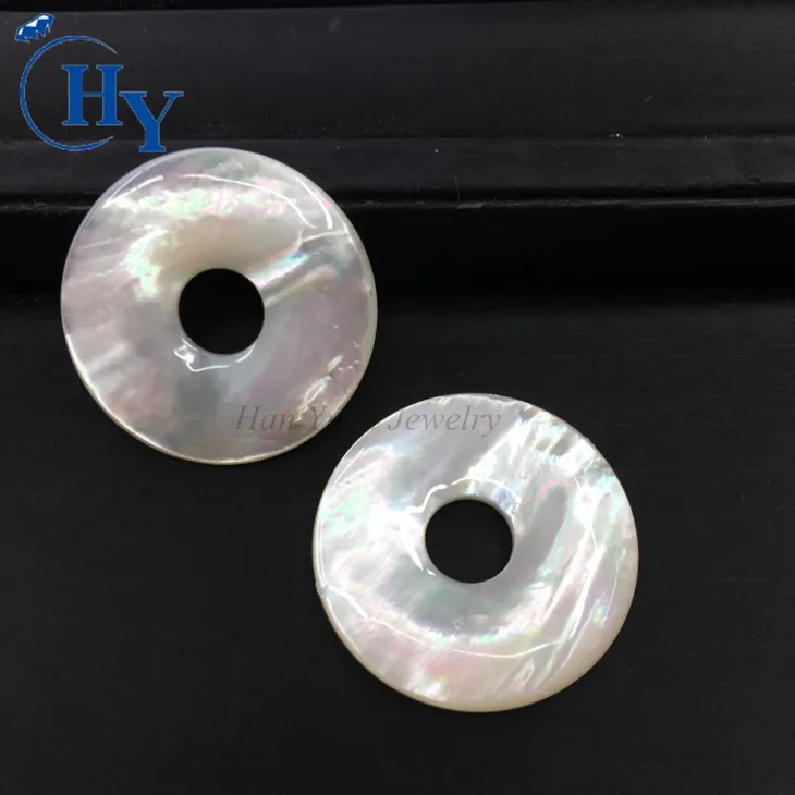 30Mm Trắng Donut Mẹ Của Ngọc Trai Biển Lớn Shell Cho Pendent