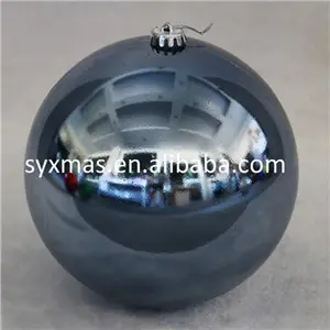 Vente en gros de boule brillante de décoration de Noël de 30cm prête à expédier pour la fête grande boule de Noël en plastique Bola de navidad