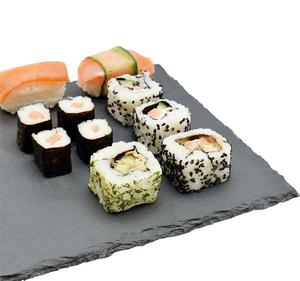 Directo de fábrica china, plato de servicio de piedra de estilo de restaurante coreano para Sushi, plato de cena de pizarra de roca de lava, patrón de planta - Product Image 6