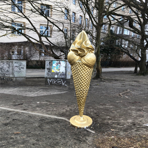 Grande statue de cornet de glace en fibre de verre grandeur nature pour l'extérieur - Product Image 4