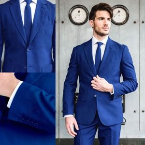 Elegante Traje de Novio Azul Rey, Corte Entallado, Traje de Boda <span class=keywords><strong>para</strong></span> <span class=keywords><strong>Hombre</strong></span>, Conjunto de 2 Piezas (Chaqueta + Pantalones) - Product Image 3