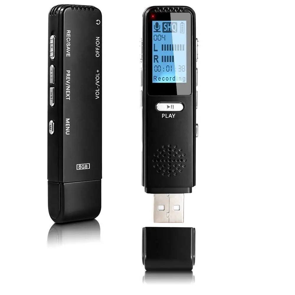 V25 새로운 전문 장거리 노이즈 감소 녹음 펜 USB 2.0 사운드 스파이 오디오 레코더 WAV 형식 마이크 레코더