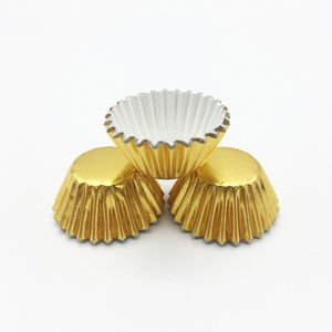 1000 pz/lotto Oro di <span class=keywords><strong>Alluminio</strong></span> Foil Fodere Del Bigné di Cottura Bicchieri di Carta Della Torta di Cioccolato Caso - Product Image 3