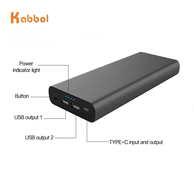 External Battery Charger 26800mAh External Battery Charger 87W PD Type-c Power Bank With Dual Input Port And Double-Speed Recharging 3 USB Ports