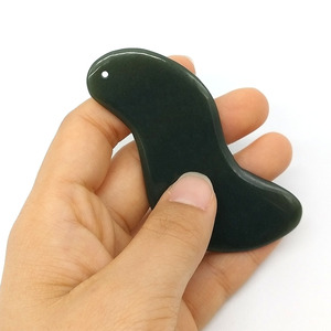 Alat Pijat <span class=keywords><strong>Gua</strong></span> <span class=keywords><strong>Sha</strong></span> dari Batu Giok <span class=keywords><strong>Nephrite</strong></span> Alami, Alat Pijat Profesional untuk Tubuh dan Wajah untuk Terapi Holistik - Product Image 6