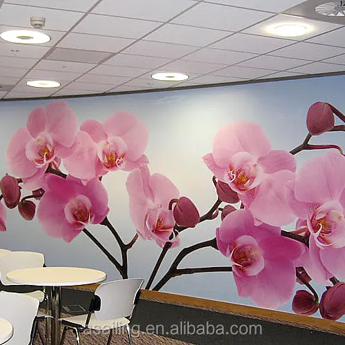 modern style pvc material flower wallpaper for home decoration