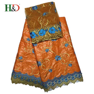 H & D 5 + 2 fábrica superior barato africano Bazin ropa al por mayor del organza tela con buena calidad - Product Image 3
