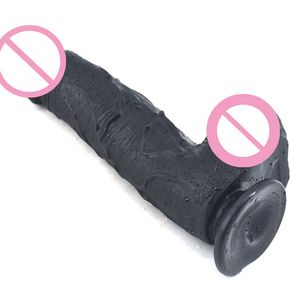 FAAK 25.3CM*5.7CM Gode en PVC à <span class=keywords><strong>texture</strong></span> de tête de pénis volumineuse avec veines, forte succion, pénis oblique réaliste pour la vente - Product Image 1