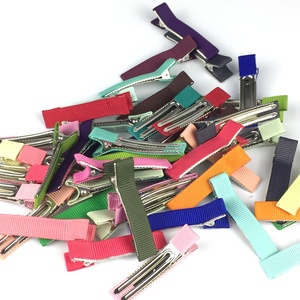 OKAY 도매 1.9 \ "악어 헤어 클립 세련된 헤어 액세서리에 대 한 그로스 그레인 리본으로 덮여 - Product Image 1