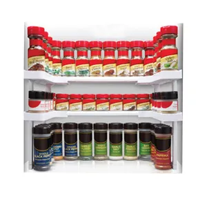 Factory Wholesale Multifunctional 2 layer Adjustable Spice Can Jar Bottle Storage Holder Shelf Spice Rack Set