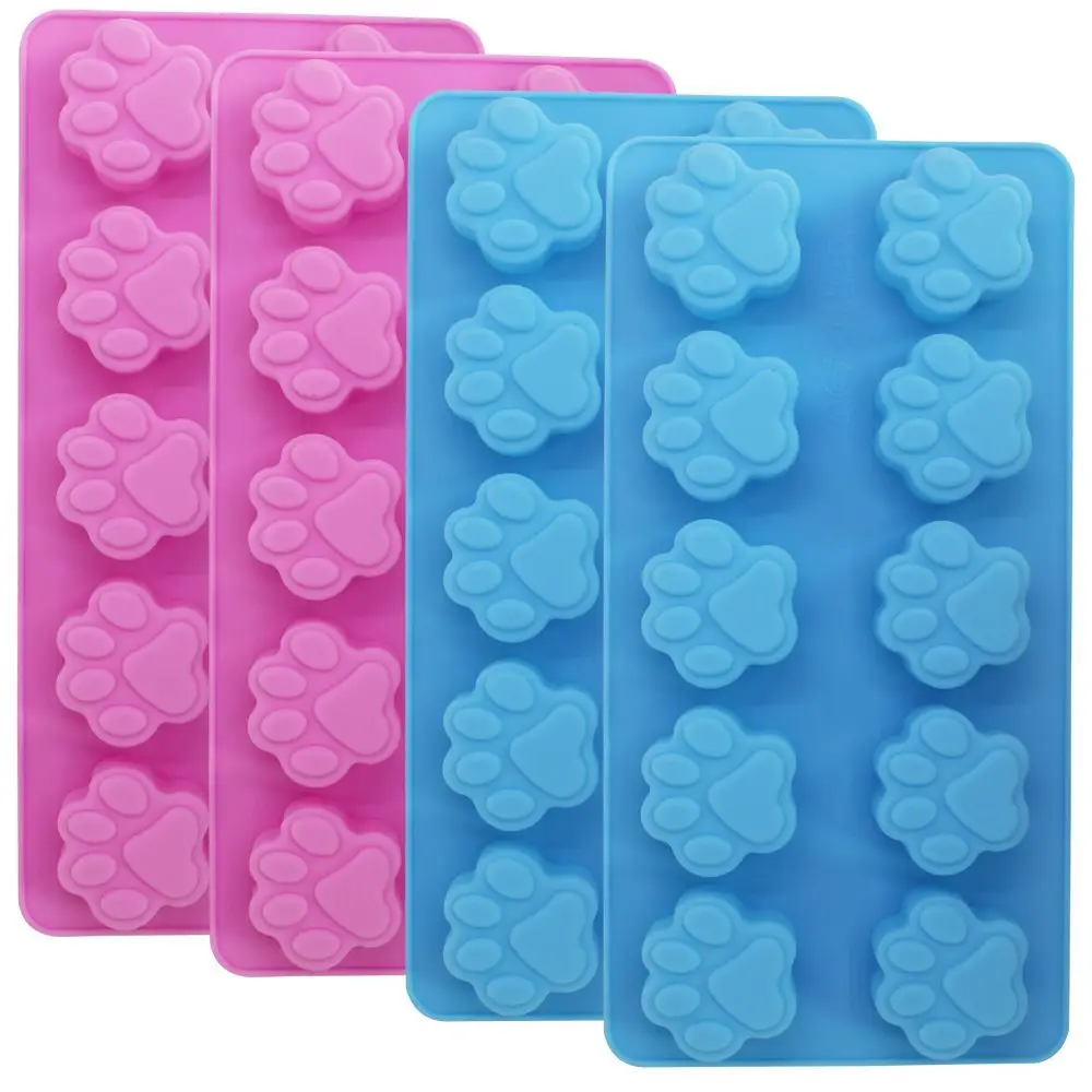 Molde de silicone reutilizável pata de gato, forma de animal de silicone para fazer sabão, doces e chocolate, faça você mesmo