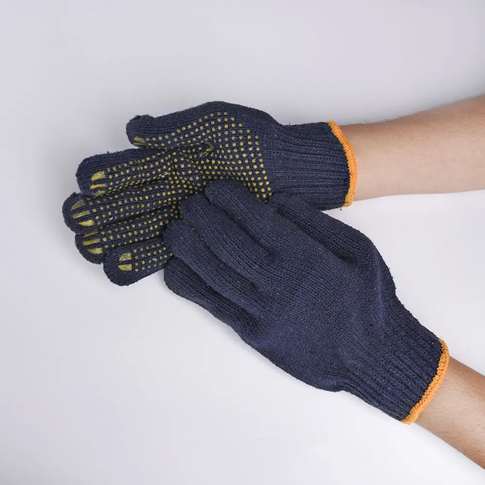 Дизайнерские Дышащие длинные вязаные перчатки различных точек из ПВХ, дешевые вязаные рабочие перчатки