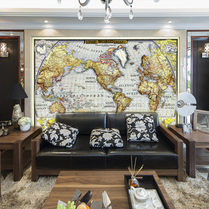 <strong>Latest</strong> Wallpaper Designs European Retro Nautical Chart Map World Map Wallpaper Decorative Wallpaper - Product Image 3