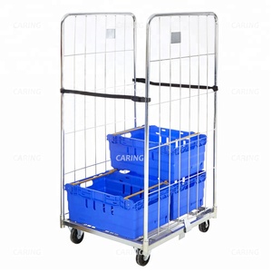 Lourds Cargo 2 Face Chariot Supermarché <span class=keywords><strong>Cage</strong></span> à Rouleaux En Acier