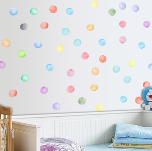 Acquerello Arcobaleno Polka Dot Decalcomanie Sticker-Riutilizzabile Adesivo Nursery Decor, Camera Dei Bambini Decalcomania, Arcobaleno Decor - Product Image 1