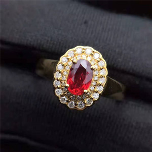 이탈리아 기술 원석 보석 디자인 <span class=keywords><strong>18k</strong></span> 금 남아프리카 진짜 다이아몬드 0.65ct 스리랑카 여자를 위한 자연적인 빨간 루비 반지 - Product Image 5
