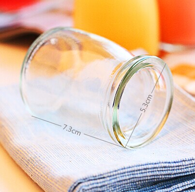 100ml Clear Round Glass Custom Decal Printing Logo Milk Bottle Juice Food Storage Bottle
