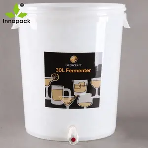 Wholesale high quality 30L wine fermentation plastic beer barrel with spigot