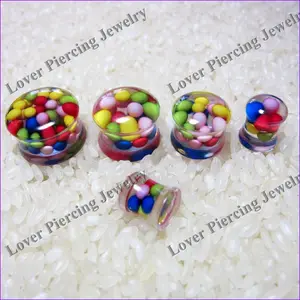 [UV-FP522A] Wholesale High Polish Saddle Plugs UV Acrylic Cool Ear Tunnel Piercing