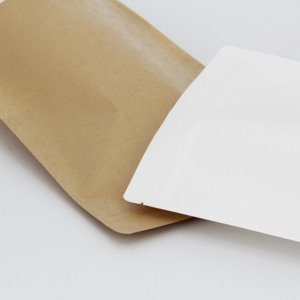 <span class=keywords><strong>Sac</strong></span> à fermeture éclair en <span class=keywords><strong>papier</strong></span> kraft brun imprimé de logo personnalisé recyclable mat bon marché - Product Image 3