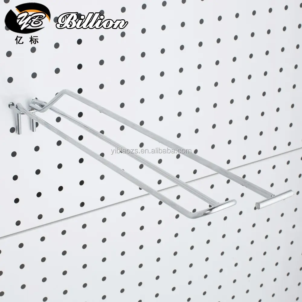 Groothandel Chroom Draad Display Pegboard Haak Dubbele Prijskaartje Haken Voor Peg