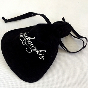 Pochettes à cordon en velours noir, avec impression en argent, 50 pièces - Product Image 2