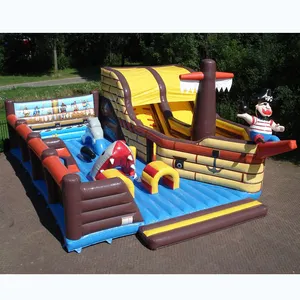 Hot Sale Aufblasbares Piraten schiff Jumbo Hüpfburg Muti-Play Aufblasbarer Piraten spielplatz