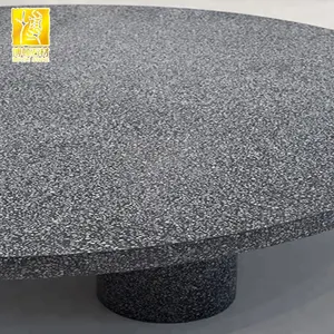 Plateaux de Table Ronds en Pierre Artificielle, Ciment Noir, Terrazzo, Composite