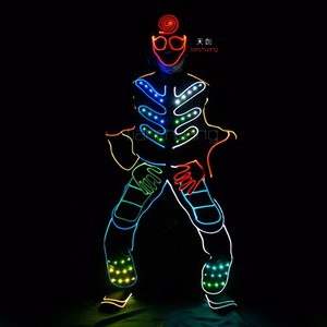 LED Lumineux costume avec numérique LED masque gants chaussures couverture lumineux vêtements LED costume - Product Image 1