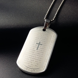 ที่ดีที่สุดคุณภาพไทเทเนียมทหาร dogtag คริสเตียน cross จี้สร้อยคอจี้