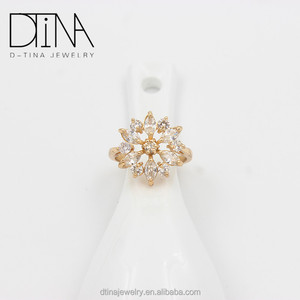 큰 돌 손가락 반지를 가진 숙녀 손가락 금 반지 디자인 유행 18k 금 반지 - Product Image 3