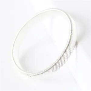 Fashion Silver Alloy Adjustable Metal Spring Coil Bracelet Men