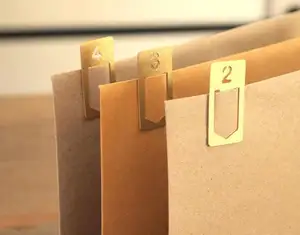 Marcador cobre Clips lindo números chapados en marcadores de Metal